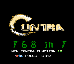 168 in 1 New Contra Function 16 Title Screen